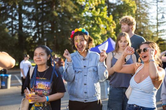 Group of students smiling together